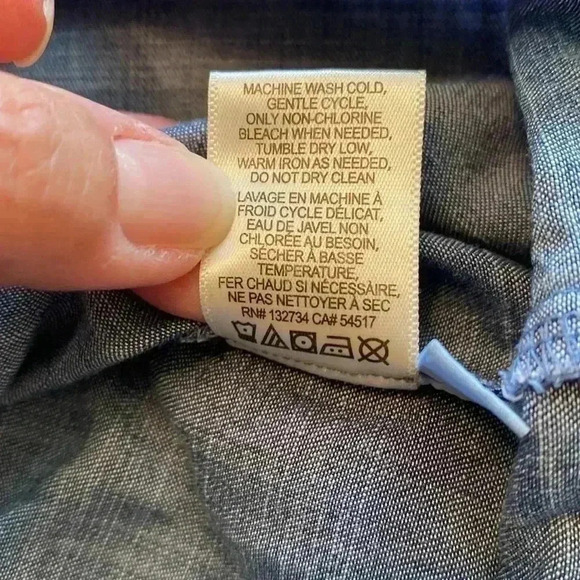 Side Stitch Los Angeles Denim Shirt Dress, Blue, Plus Size 2X Petite. - Picture 7 of 10